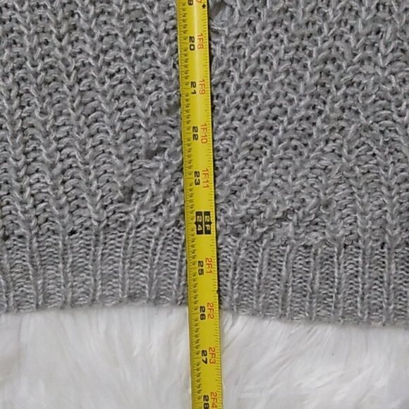 EUC American Eagle Gray Open Weave Oversized Sweater - Picture 13 of 14